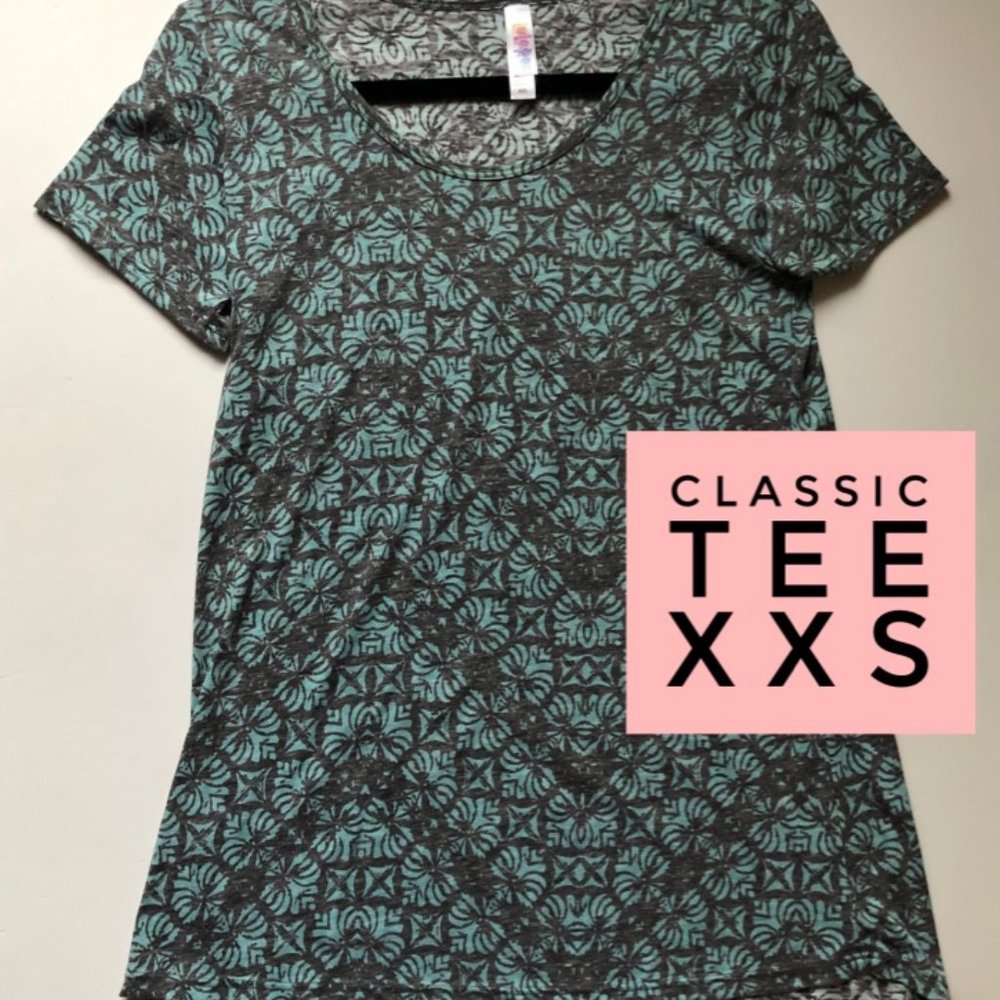 NWT LuLaRoe Classic Tee, Blue and Gray Size XXS